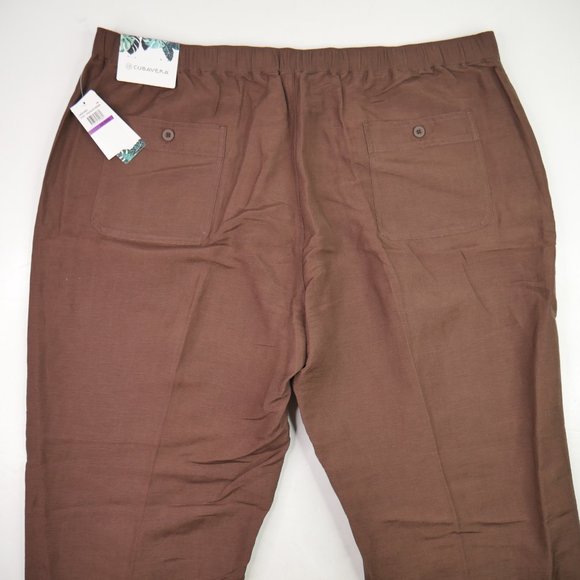 Cubavera Linen-Blend Beach Wide Leg Mens Pants - Picture 6 of 7